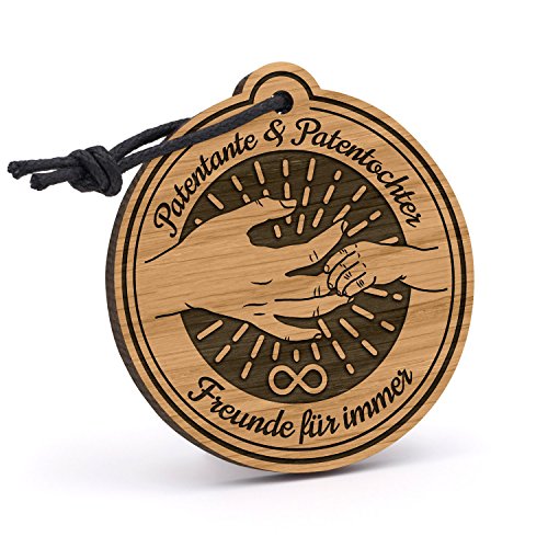 Fashionalarm Schlüsselanhänger Patentante und Patentochter - Freunde für Immer aus Holz mit Gravur | Geburtstag Geschenk Idee für Patin zur Taufe von Fashionalarm