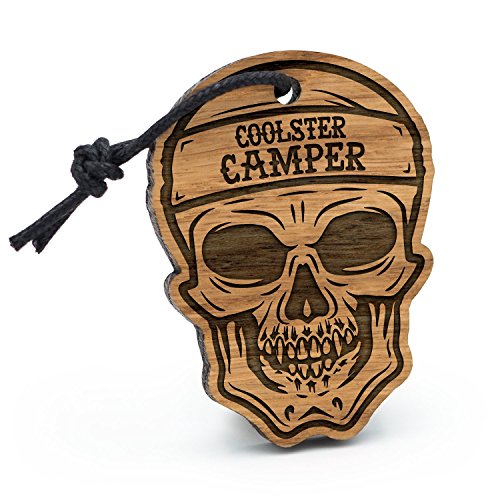 Fashionalarm Schlüsselanhänger Totenkopf Coolster Camper aus Holz mit Gravur | Geschenk Idee Camping Urlaub Zelten Freizeit von Fashionalarm
