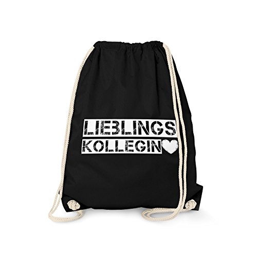 Fashionalarm Turnbeutel - Lieblingskollegin | Fun Rucksack mit Spruch als Geschenk Idee Arbeits Kollegin zum Danke Sagen Beruf Arbeit Büro Job, Schwarz One Size von Fashionalarm