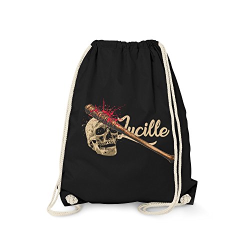 Fashionalarm Turnbeutel - Lucille Skull | Rucksack zur Serie T-W-D als Geschenk Idee für Fans | Dead Walking Negan The Saviors, Schwarz One Size von Fashionalarm