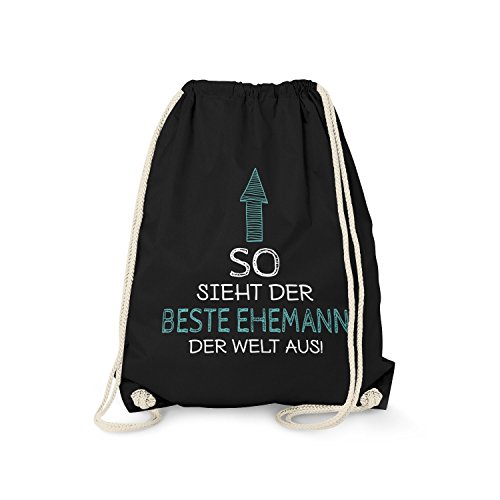 Fashionalarm Turnbeutel - So Sieht der Beste Ehemann der Welt aus | Fun Rucksack als Geburtstag Geschenk Idee für Verheiratete, Schwarz One Size von Fashionalarm