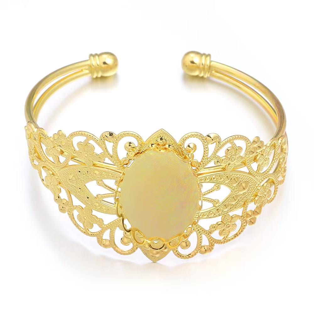 5 Stück Filigran Gehäkelte Armreife Roh Messing Verstellbar Armreif von Fashionandantique