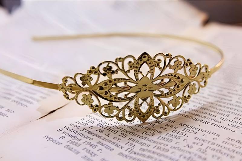 Haar Stirnband - 2 Stück Rohes Messing Vergoldung Blume Filigree Haarband Anhänger Finden von Fashionandantique