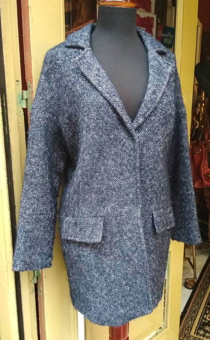 Vintage Wolle Navy Blau Mantel/Mittlere Größe Frauen von FashionanticVintage