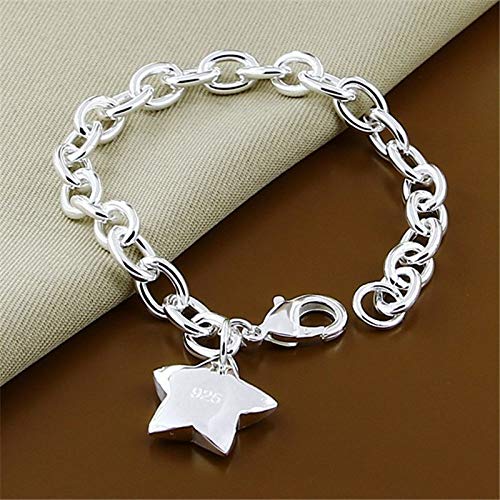 Fashionapple Armbänder Für Damen,Vintage Massives Armband Handgefertigt Poliert Stern Anhänger Armreif Verstellbar Glänzend Mode Damen Schmuck Geschenk von Fashionapple
