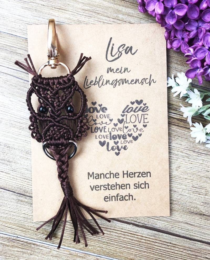 Makramee Schlüsselanhänger Eule Klein/Polyester Makramee Schlüsselanhänger Eule Klein/Polyester von Fashionelles