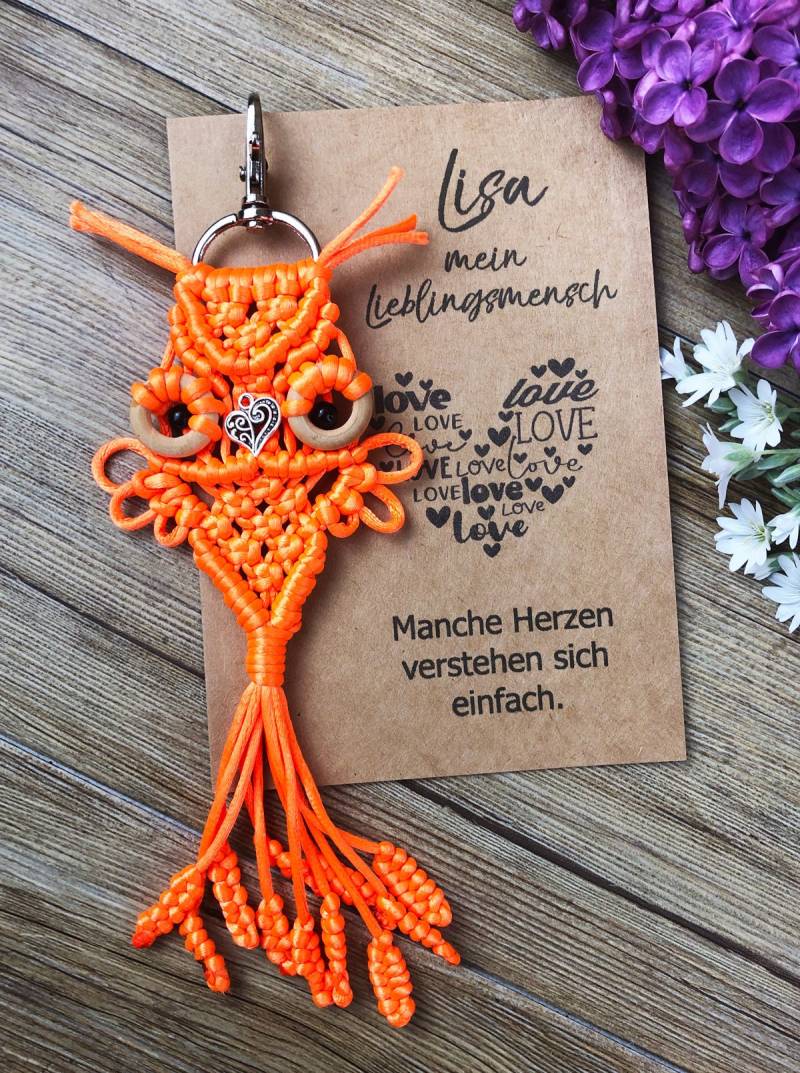 Makramee Schlüsselanhänger Große Eule/Polyester von Fashionelles