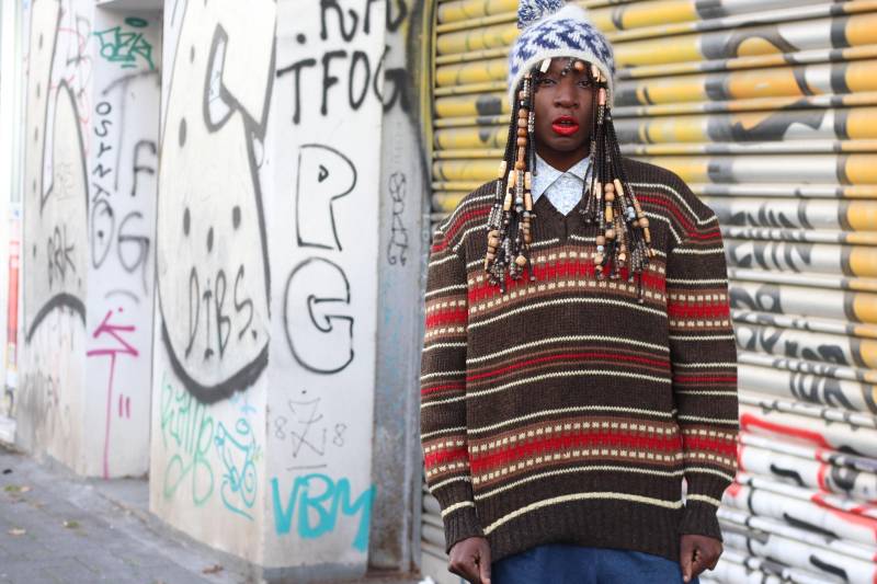 Vintage Handstrick Pullover Oversize V-Ausschnitt Streifen Grandpa Core Dark Academia von FashionforFables