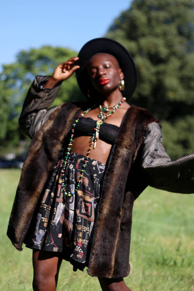 70Er Vintage Pelz - & Stoffjacke Mixed Media Wintermantel | Klein von FashionforFables