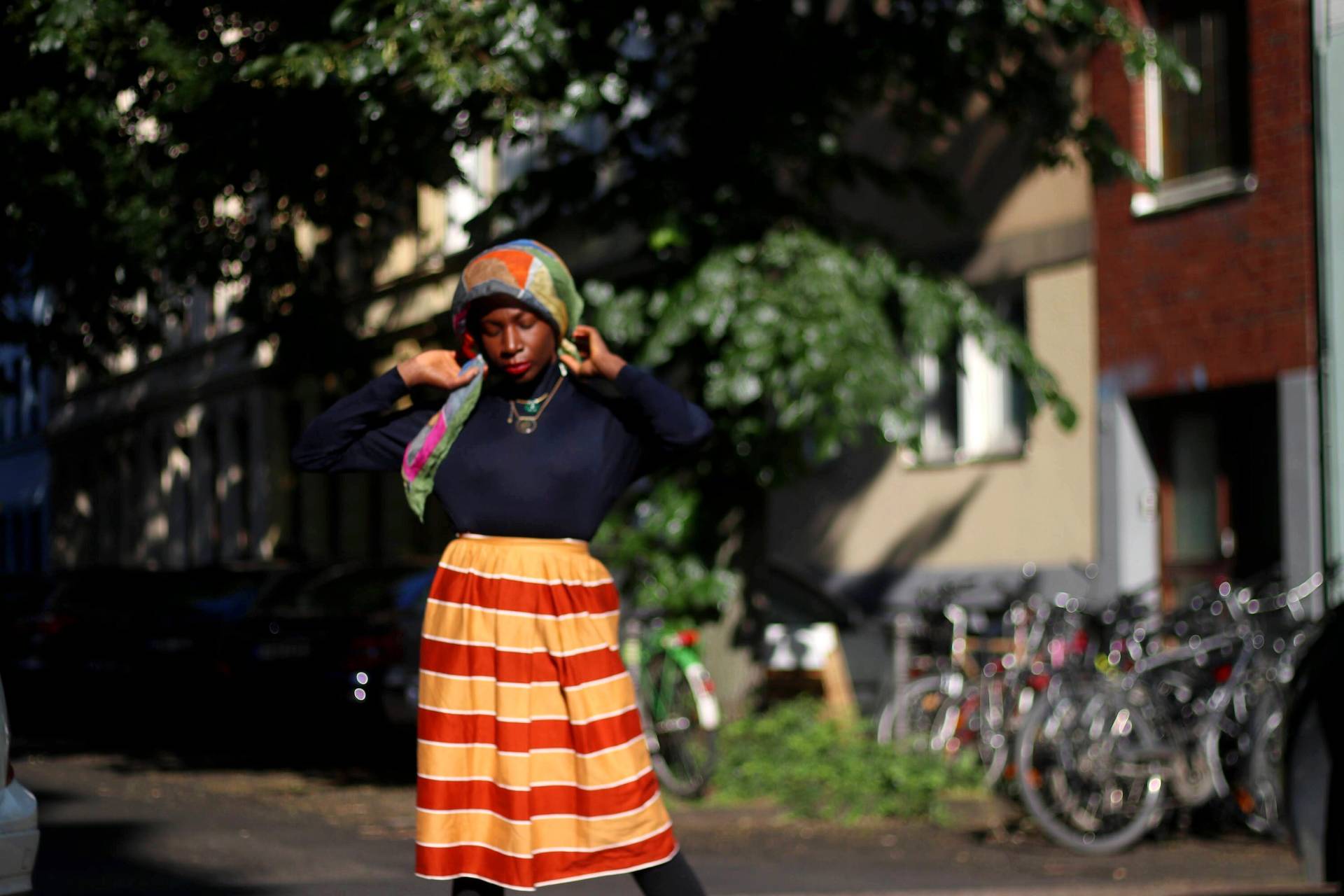 Handgemachter 70Er Jahre Streifen-Rock Retro High Waist Midi von FashionforFables