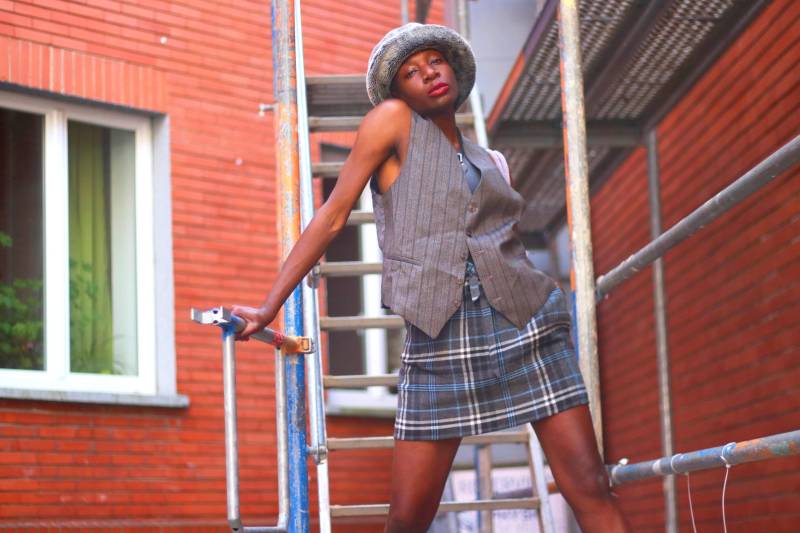 Vintage Esprit Karierter Mini Rock Y2K Blau Grau Tartan von FashionforFables