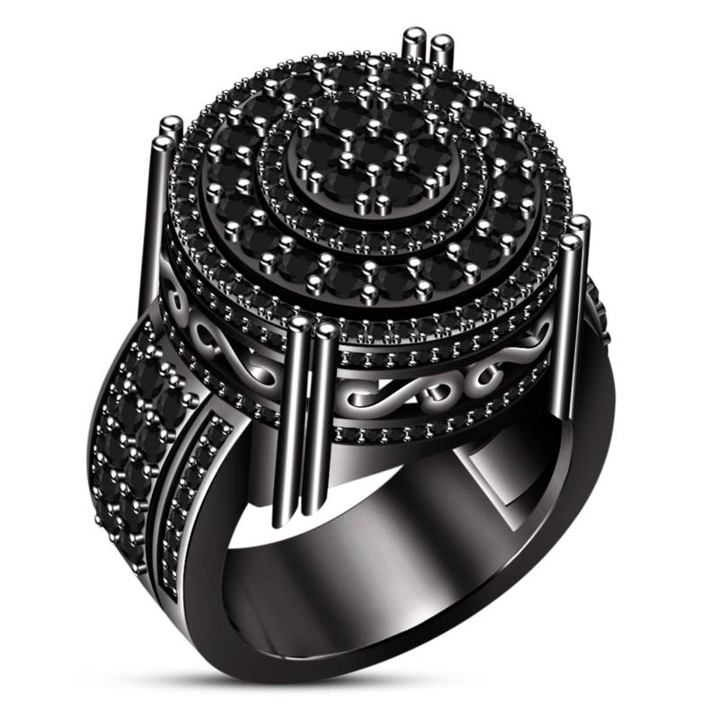 10K Schwarz Gold Over Lab Diamant Designer Verlobung Ehering Herren Pinky Ring 10K Schwarz Gold Over Lab Diamant Designer Verlobung Ehering Herren Pinky Ring von FashionjewelsArt