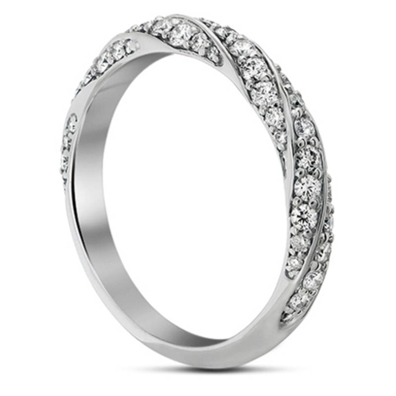 Frauen Spezielles Design 925 Sterling Silber Schmuck Hochzeit Weiß Runde Diamant Band Ring von FashionjewelsArt