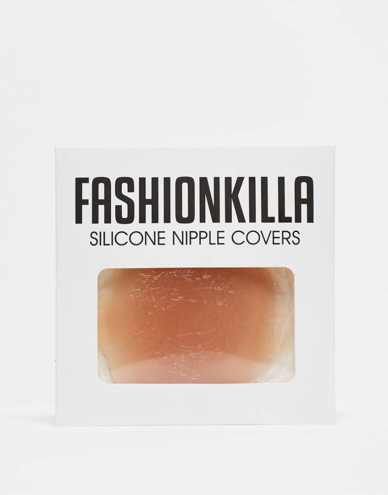 Fashionkilla - Selbstklebende Brustwarzen-Abdeckungen aus Silikon in Beige-Braun von Fashionkilla