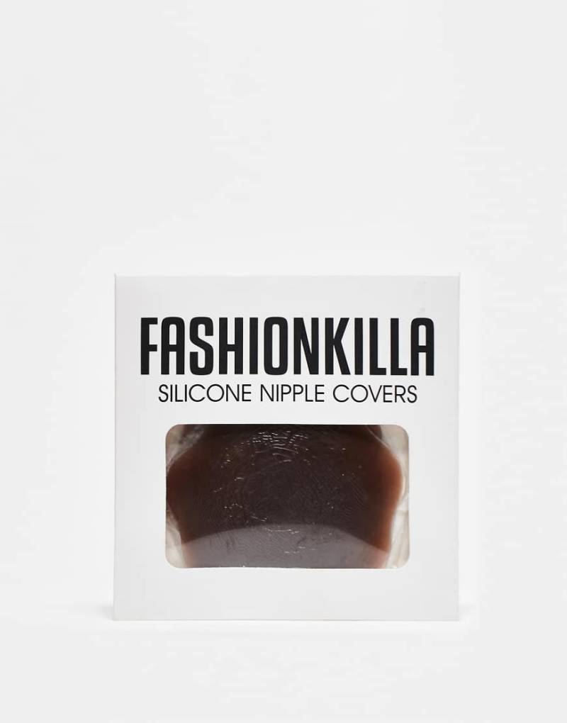 Fashionkilla - Selbstklebende Brustwarzen-Abdeckungen aus Silikon in Braun von Fashionkilla