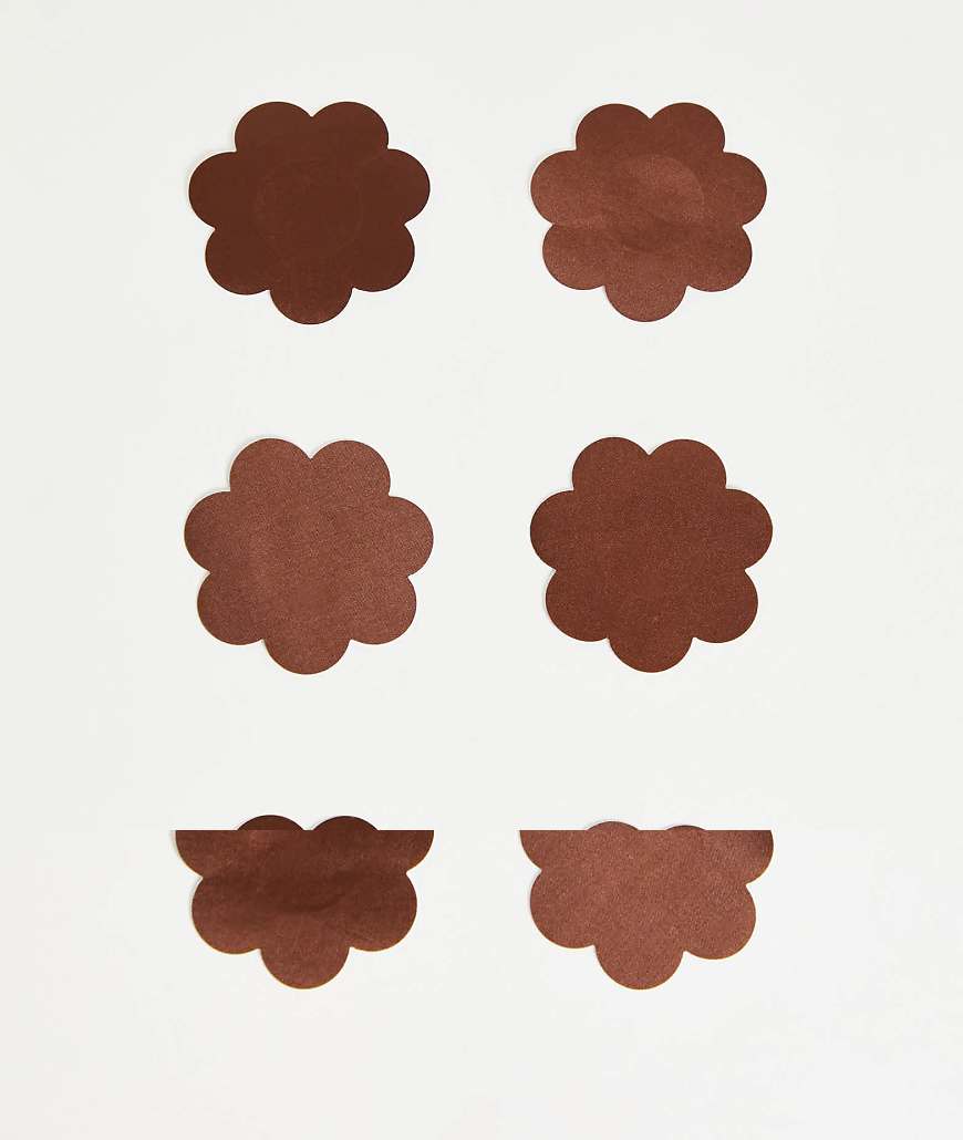 Fashionkilla - Selbstklebende Brustwarzenabdeckung in Braun im 3er-Pack von Fashionkilla