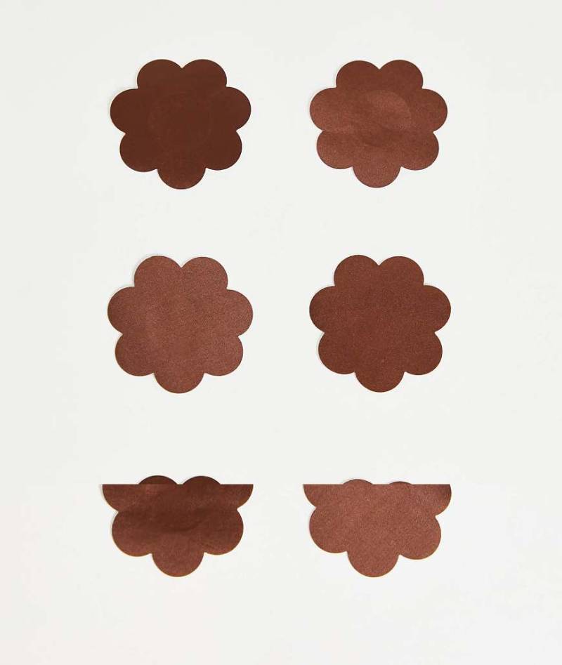 Fashionkilla - Selbstklebende Brustwarzenabdeckung in Braun im 3er-Pack von Fashionkilla