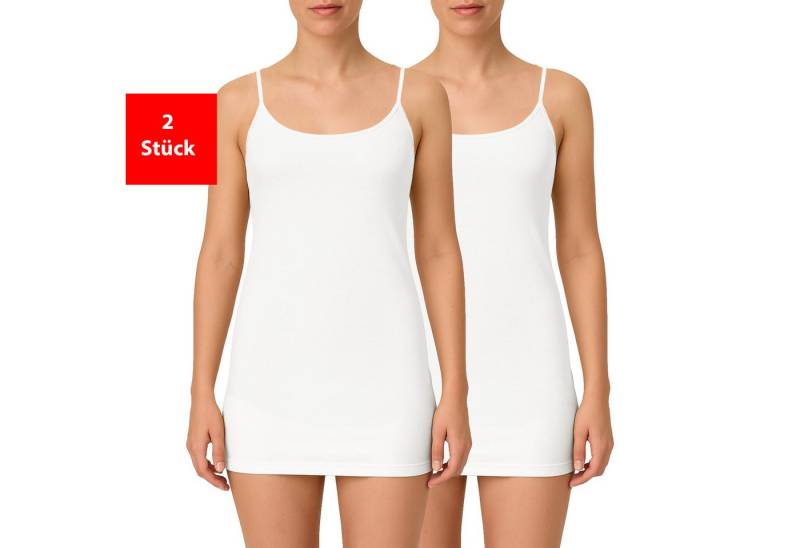 Fashionschmiede Spaghettitop Damen Unterhemd aus 100 % Baumwolle im praktischen 2er & 4er Pack (Packung, 2-tlg., 2er Pack) Weiche Baumwollqualität im praktischen Mehrfach-Pack von Fashionschmiede