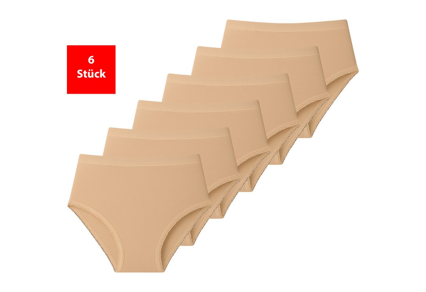 Fashionschmiede Taillenslip Damen Slip im 3 - 6er Pack Baumwolle Unterhose Schlüpfer Maxislip (Packung, 6-St., 6er-Pack) 95 % Baumwolle · Elastisch · Bequem · Atmungsaktiv von Fashionschmiede