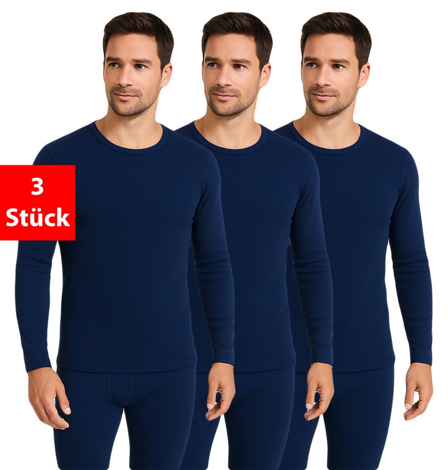 Fashionschmiede Thermounterhemd Thermo Unterhemden Herren 3erPack langarm warmes Untershirt für Winter (Spar-Set, 3er-Pack) Weich, warm und anschmiegsam - für Arbeit, Freizeit und Wintersport von Fashionschmiede