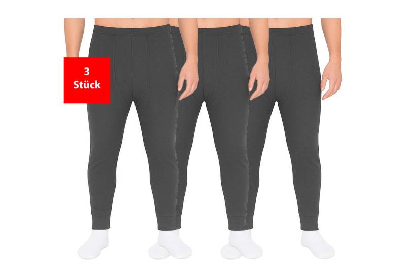 Fashionschmiede Thermounterhose Herren Thermo Hose im 3er Pack warme bequeme lange Unterhose Winter (Spar-Set, 3-St., 3er-Pack) Lang anliegender, körpernaher Schnitt – für maximale Wärmeisolierung von Fashionschmiede