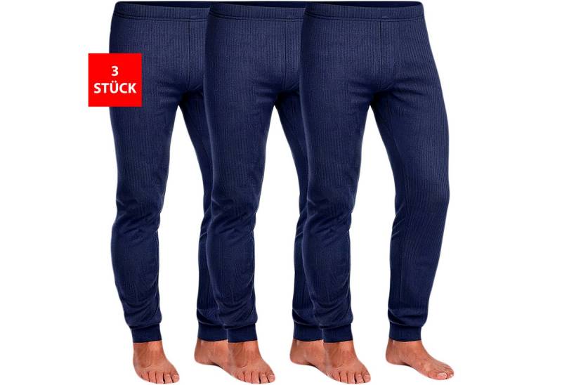 Fashionschmiede Thermounterhose Herren Thermo Hose im 3er Pack warme bequeme lange Unterhose Winter (Spar-Set, 3er-Pack) Lang anliegender, körpernaher Schnitt – für maximale Wärmeisolierung von Fashionschmiede