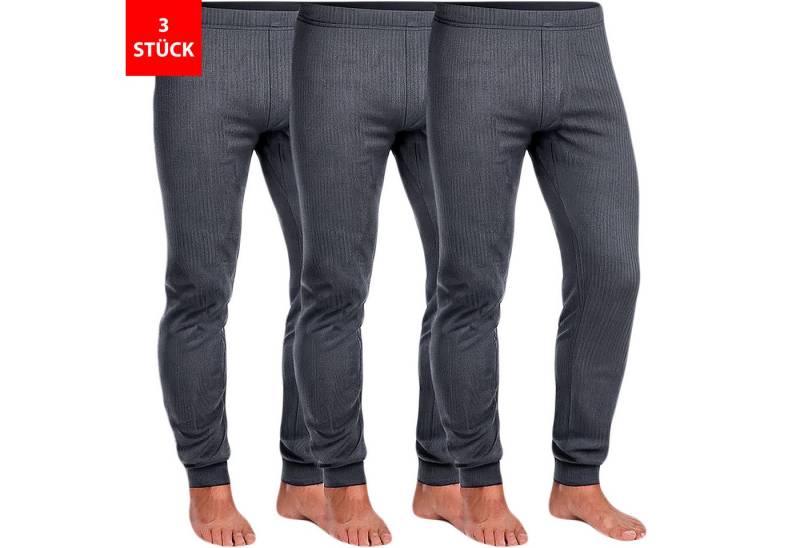 Fashionschmiede Thermounterhose Herren Thermo Hose im 3er Pack warme bequeme lange Unterhose Winter (Spar-Set, 3er-Pack) Lang anliegender, körpernaher Schnitt – für maximale Wärmeisolierung von Fashionschmiede