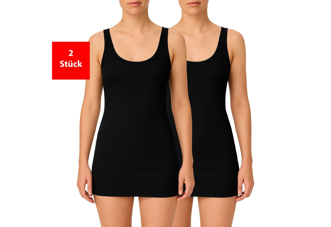 Fashionschmiede Unterhemd Damen Achseltop aus 100 % Baumwolle im praktischen 2er & 4er Pack (Packung, 2-St., 2er-Pack) Weiche Baumwollqualität im praktischen Mehrfach-Pack von Fashionschmiede