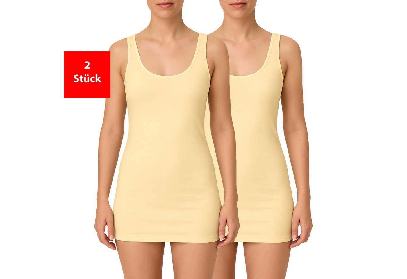 Fashionschmiede Unterhemd Damen Achseltop aus 100 % Baumwolle im praktischen 2er & 4er Pack (Packung, 2-St., 2er-Pack) Weiche Baumwollqualität im praktischen Mehrfach-Pack von Fashionschmiede