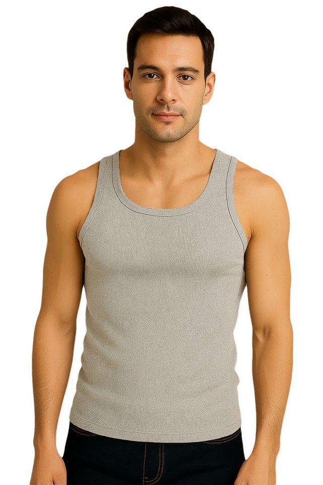 Fashionschmiede Unterhemd Herren Unterhemden im 4er Pack Feinripp Tank Top 100% Baumwolle (Spar-Set, 4er-Pack) 4er Pack Feinripp Unterhemden 100% Baumwolle von Fashionschmiede