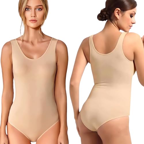 Tutku 3er Pack Damen Body Kurzarm Breite Träger Trägerbody Baumwolle Größe S-XXL Bodys Schwarz Weiß Grau Beige 3 Stück (Beige, L) von Fashionshowcase