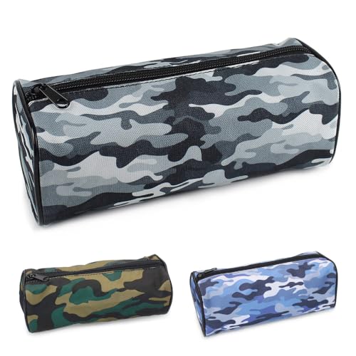 Fashion Stationery Pencil Case Boys Girls Teenagers Green Blue Pink Camo Back to School Pencil Cases Christmas Stocking Fillers for Boys Girls Kids, grau, Camouflage von Fashionstationery.com