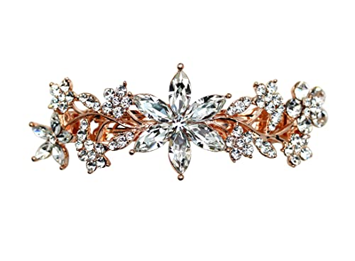 Faship Wunderschöne Haarspange mit klaren Kristallen, rotgoldenes Blumenmuster Faship Wunderschöne Haarspange mit klaren Kristallen, rotgoldenes Blumenmuster von Faship