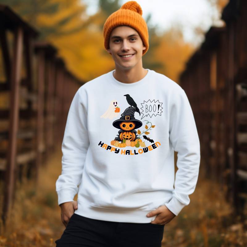 Halloween Sweatshirt, Pullover, Pumpkin Süßes Oder Saures, Unisex Halloween-Party, Grusel Sweatshirt Halloween Sweatshirt, Pullover, Pumpkin Süßes Oder Saures, Unisex Halloween-Party, Grusel Sweatshirt von Fashnip