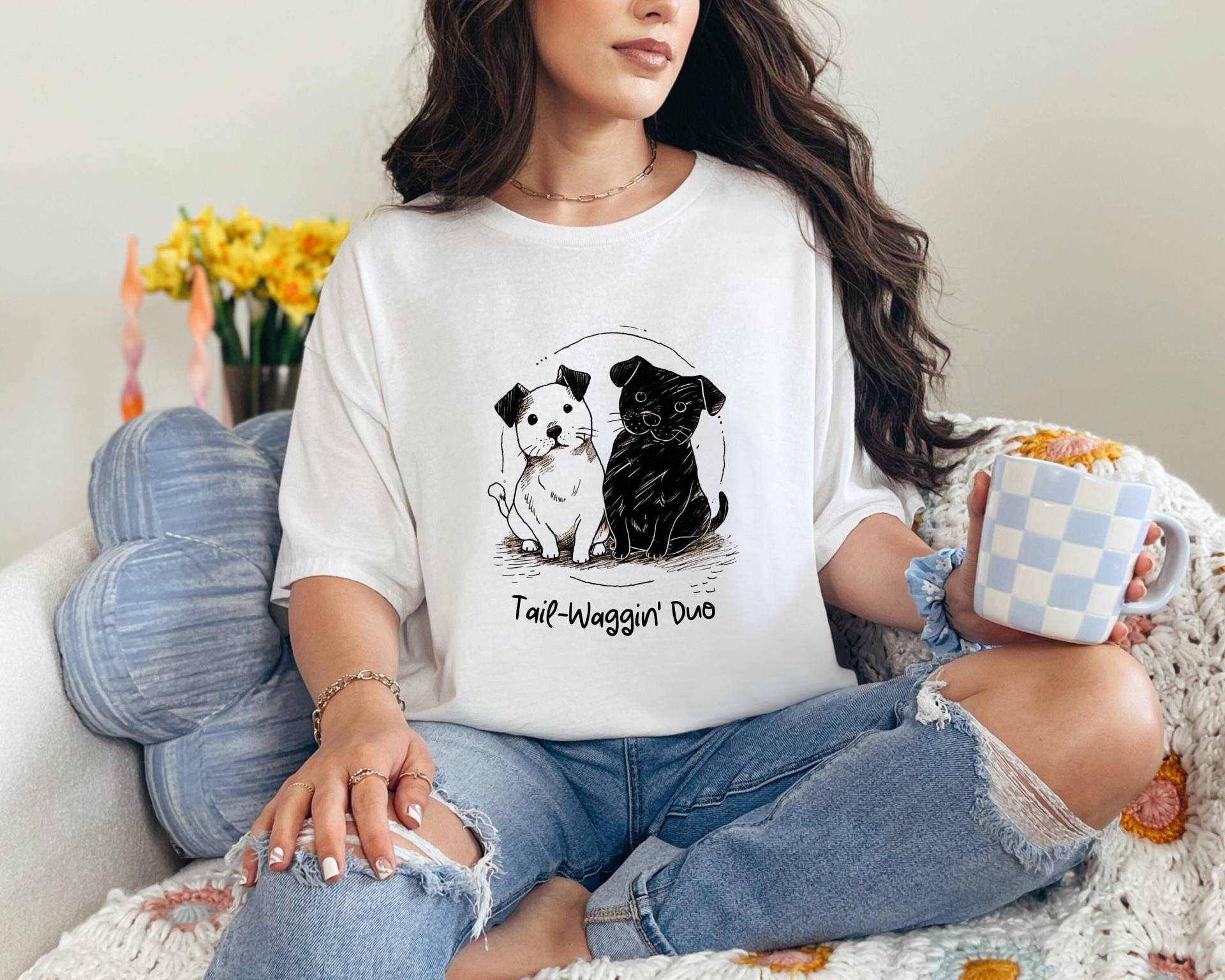 Tail-Waggin' Duo Shirt- Matching Outfit - Perfect Gift For Animal Lover Wholesome Pet Wear Dog Matching Clothes- Friendship Tail-Waggin' Duo Shirt- Matching Outfit - Perfect Gift For Animal Lover Wholesome Pet Wear Dog Matching Clothes- Friendship von Fashnip
