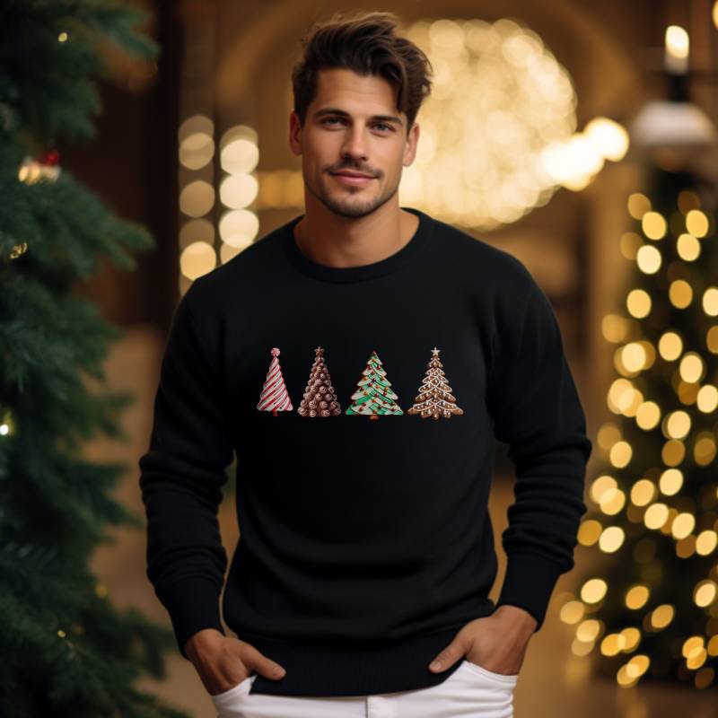 Weihnachtsbaum Pullover, Weihnachtspullover, Tannenbäume, Weihnachtsoutfit, Weihnachtsbaumschmuck, Festliches Weihnachtskleidungsstück von Fashnip
