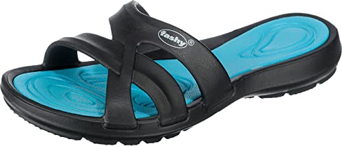 Fashy Mayfield Pantoletten, Türkis, Blau/Schwarz, 37 EU von Fashy