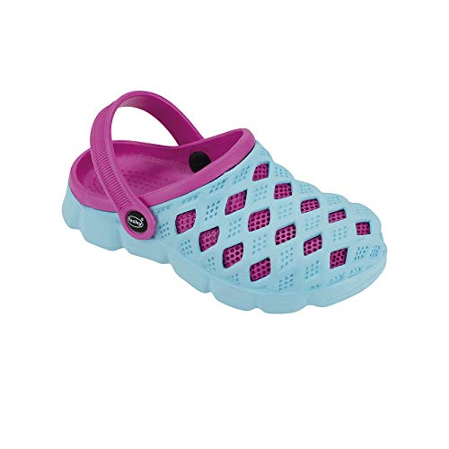 fashy Jungen Unisex Sephia Kleimkinder und Kinder Ultraleicht-Clog Aquaschuhe, Hellblau-Pink, 26 EU von Fashy