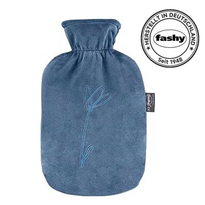 Fashy Wärmflasche Fashy Wärmflasche 2,0L mit Plüschbezug mit gesticktem Dutch Iris von Fashy
