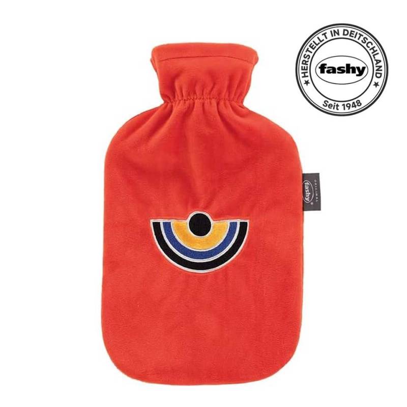 Fashy Wärmflasche Fashy Wärmflasche mit Flauschbezug und Stickerei Halbkreis orange 2 L von Fashy