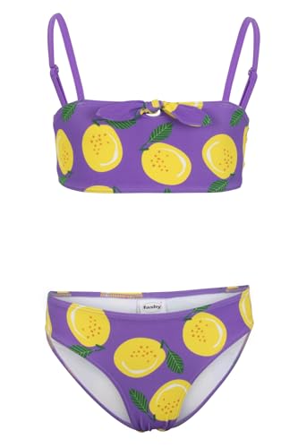 fashy Mädchen Bikini (aus 80% recyceltem Material), lila mit Allover Früchten-Print von Fashy