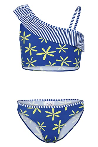 fashy Mädchen Bikini blau-weiß, mit Blumen fashy Mädchen Bikini blau-weiß, mit Blumen von Fashy