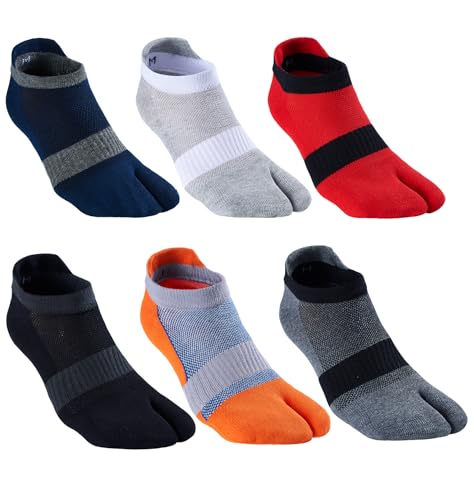 Fasot Herren Tabi Socken Flip Flop Split Toe Big Toe Baumwolle Athletic 4er Pack 6 Pack, Farbe 15, Medium von Fasot