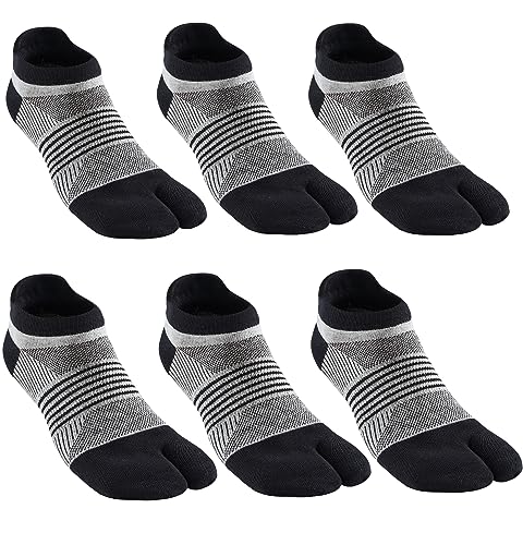 Tabi-Socken für Herren, Flip-Flop, geteilter Zehenbereich, große Zehen, Baumwolle, athletisch, 4er-Pack, 6er-Pack, 6 Farben D, Medium von Fasot