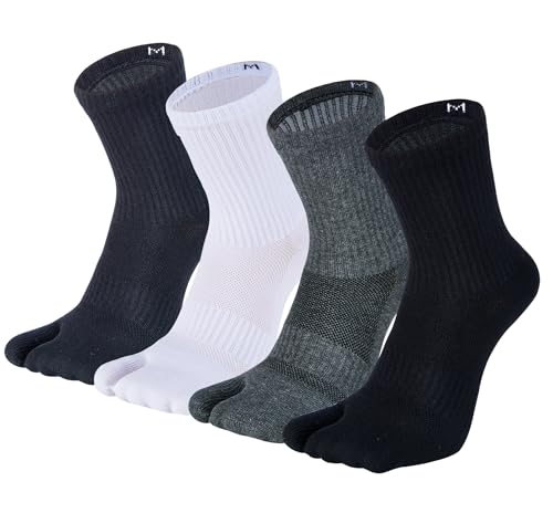 Tabi-Socken für Herren, Flip-Flop, geteilter Zehenbereich, große Zehen, Baumwolle, athletisch, 4er-Pack, 6er-Pack, Farbe 19, Large von Fasot