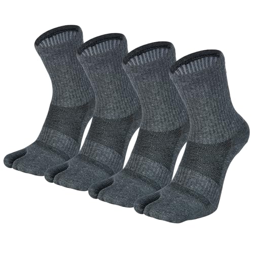 Tabi-Socken für Herren, Flip-Flop, geteilter Zehenbereich, große Zehen, Baumwolle, athletisch, 4er-Pack, 6er-Pack, Farbe 22, Large von Fasot