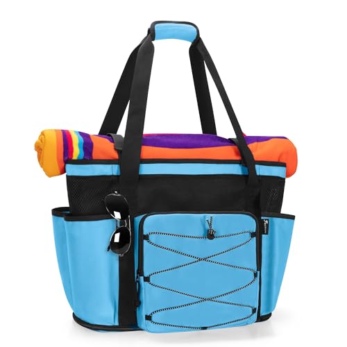 Fasrom Strandtasche xxl mit Reissverschluss unten, Badetasche xxl Familie, Saunatasche Damen Groß, Schwimmtasche Familie, Strandtasche Wasserdicht mit reißverschluss, Strand-Rucksack Herren, Blau Fasrom Strandtasche xxl mit Reissverschluss unten, Badetasche xxl Familie, Saunatasche Damen Groß, Schwimmtasche Familie, Strandtasche Wasserdicht mit reißverschluss, Strand-Rucksack Herren, Blau von Fasrom