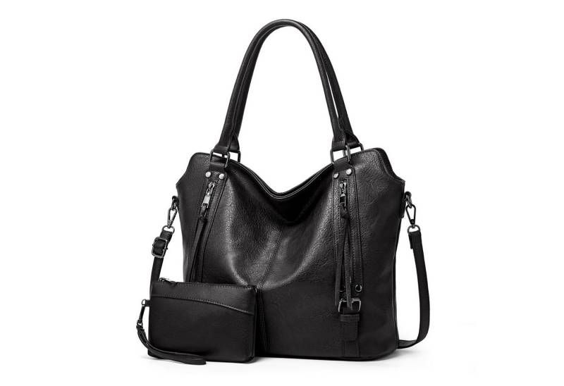 TAN.TOMI Handtasche Damen Schultertasche Groß Shopper Vegan Handtasche, Handtaschen Umhängetasche Geldbörse Damen Taschen 2-Tlg von TAN.TOMI
