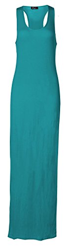 Fast Fashion Damen Maxi Kleid Ärmellose Plain Muskel Racer Back von Fast Fashion