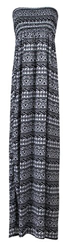Fast Fashion Damen Maxi Kleid Azteken Tribal Tierleoparddruckscher Boobtube von Fast Fashion
